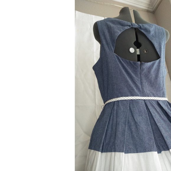 NWOT Fit & Flare, Keyhole Back, Color Blocking Dress - Corey P. (US 16) ❧ - Picture 3 of 5